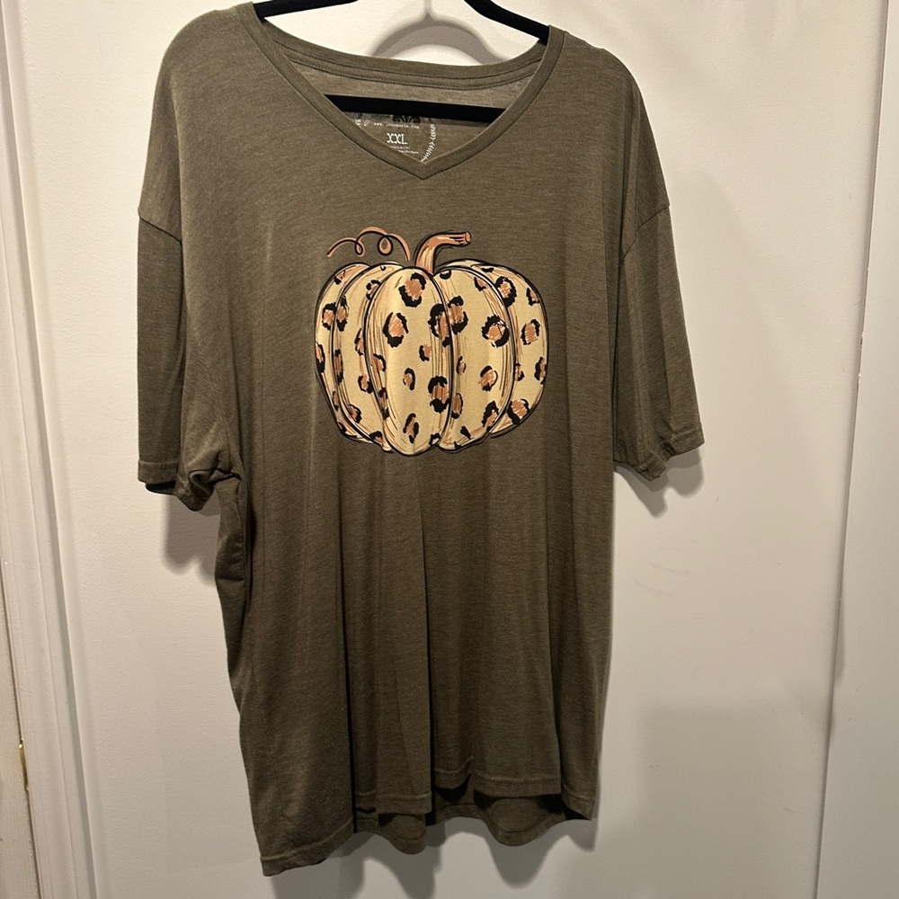 Jane Marie Olive Green Fall Graphic T-Shirt